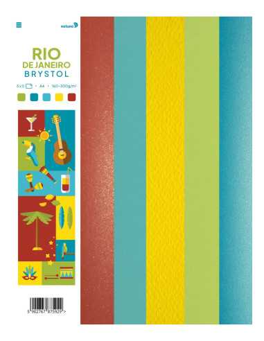 Set de papiers colorés mix Rio - 25 feuilles A4