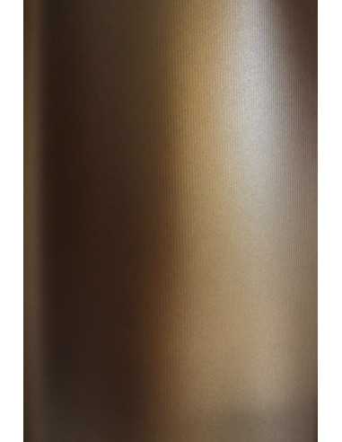 Papier décoratif métallisé nervuré Sirio Pearl E5 300g Fusion Bronze marron 72x102 R100