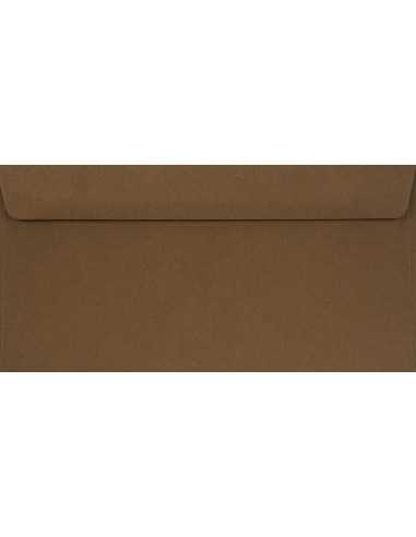 Enveloppe colorée marron DL (11x22cm) bande adhésive Burano Tabacco 90g