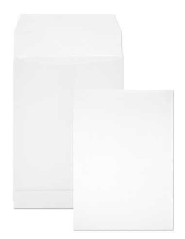 Enveloppe à soufflet blanche B5 (17,6x25x3,2cm) bande adhesivé - 20 pièces