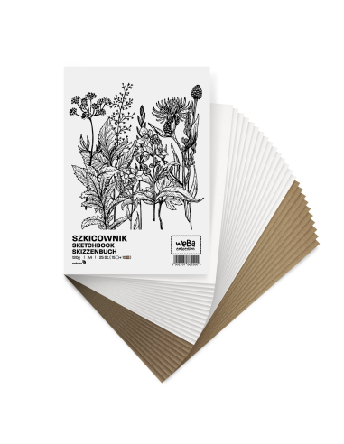 Carnet de croquis blanc + marron 120g WeBa Collection - 25 feuilles A4