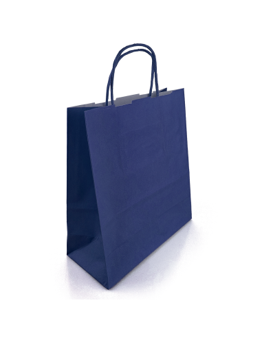 Sac en papier Kraft bleu (18x8x21cm) - 400 pièces