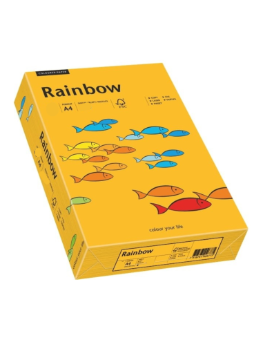 Papier coloré orange clair 80g Rainbow - 500 feuilles A4