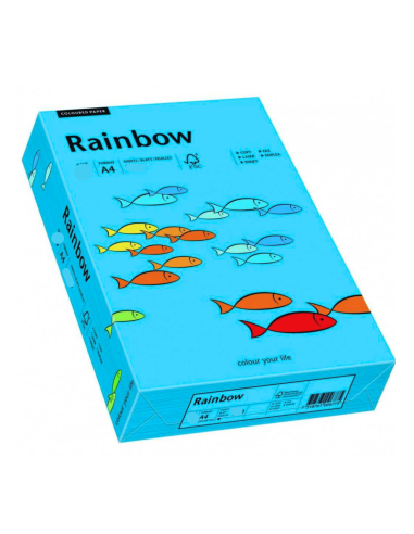 Papier coloré bleu 160g Rainbow - 250 feuilles A4