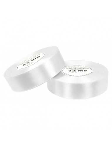 12mm WS8002 Ruban de satin blanc 32mb