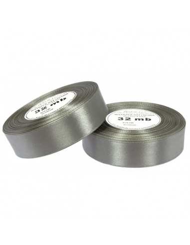 25mm WS8137 Ruban de satin sombre argent 32mb